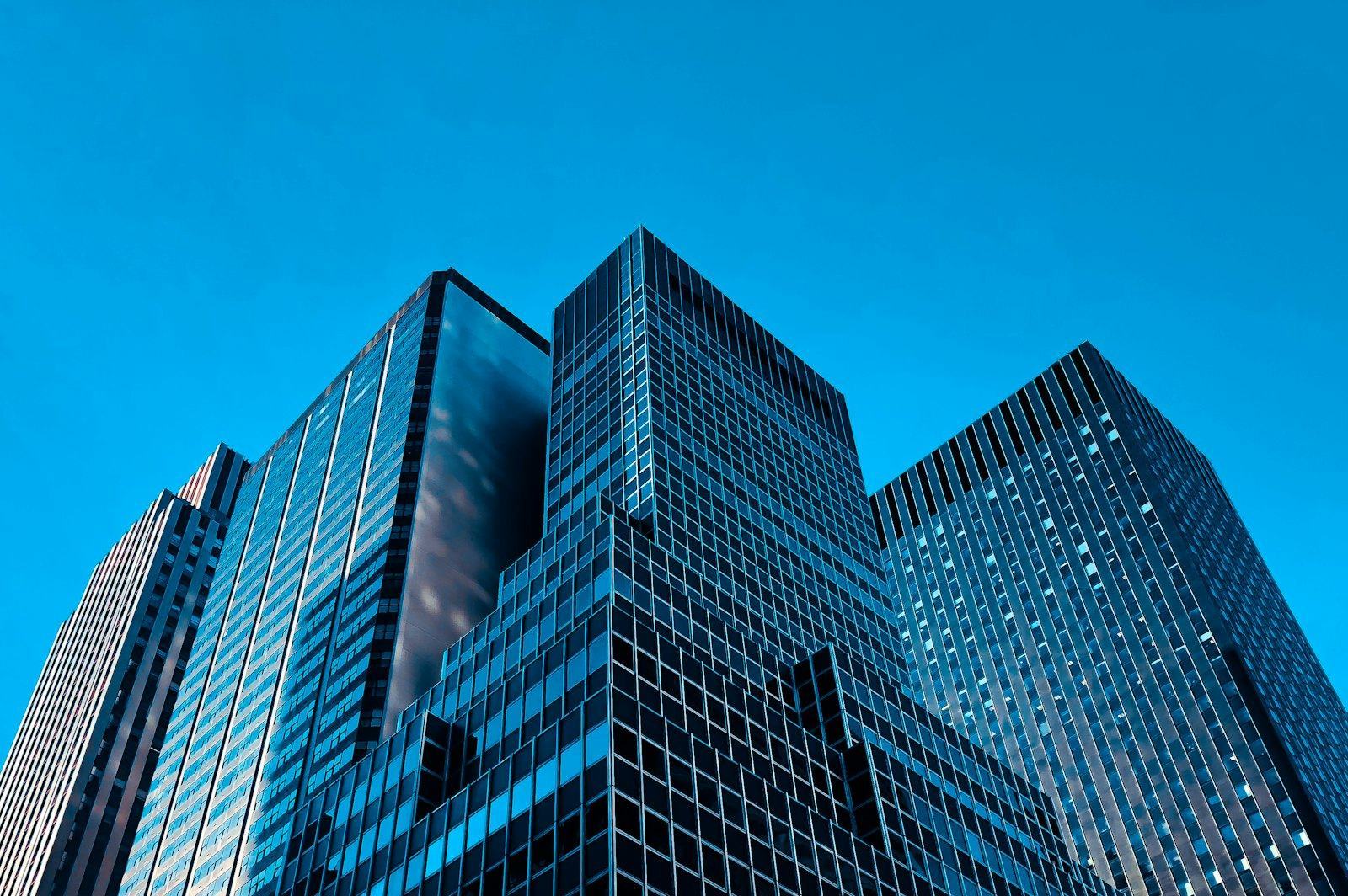 A financial district building seen from the street