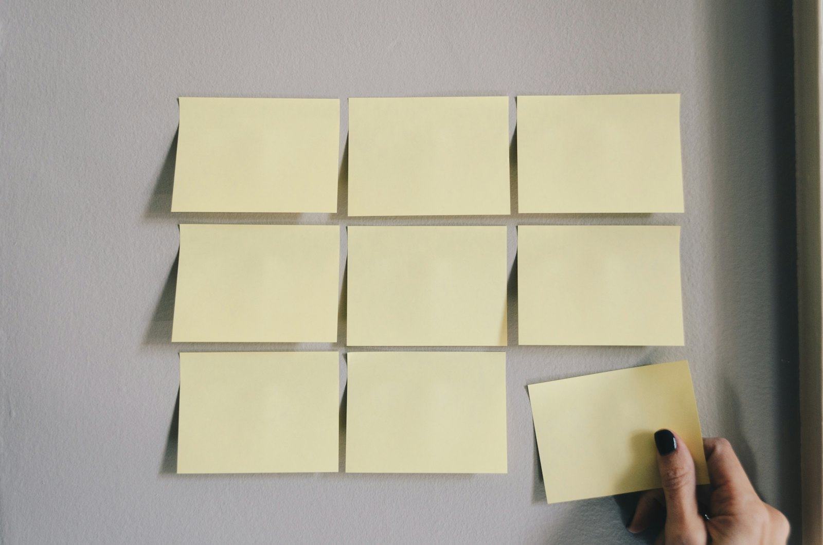 A planning wall covered in notes