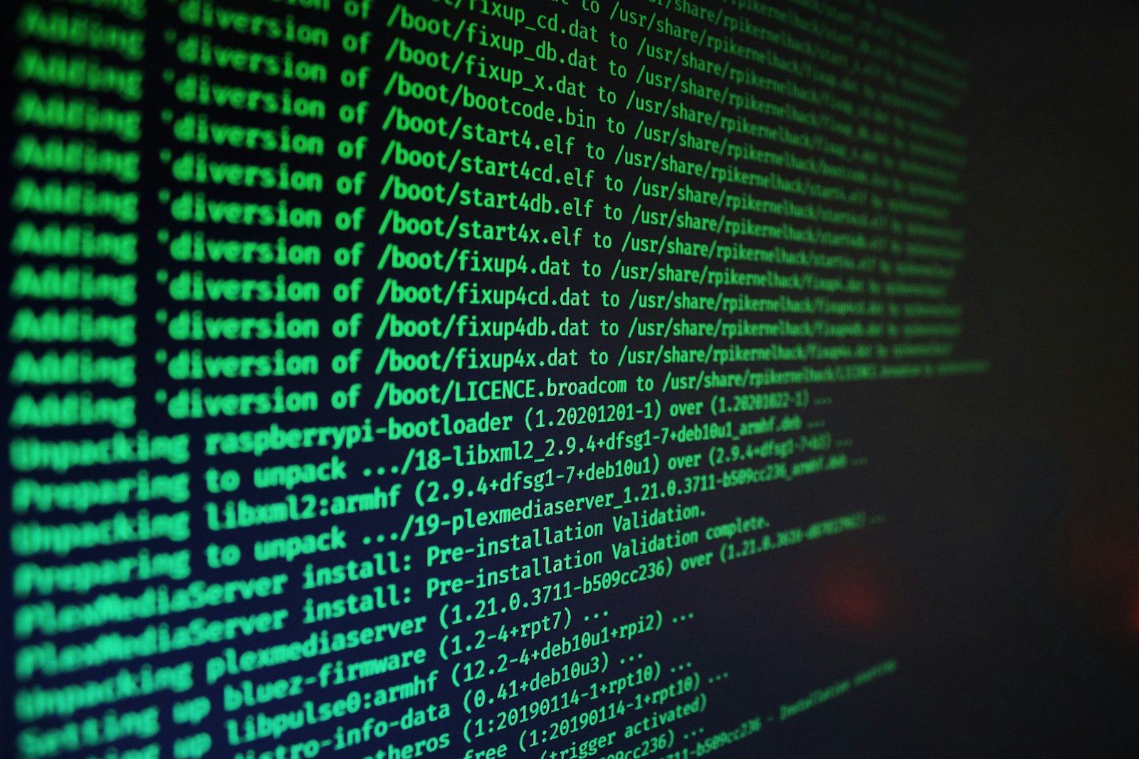 Deployment output running in a terminal